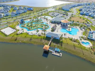 an aerial view of the water park at the resort at 3150 Paradox Circle 107 in Kissimmee
