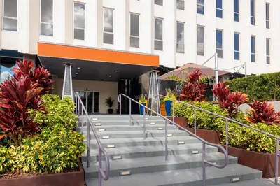 a set of stairs in front of a building at Aloft Orlando Downtown in Orlando