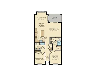 a floor plan of the acadiana at Cute Lakeview 2BR Condo with 2 Clubhouses in Kissimmee