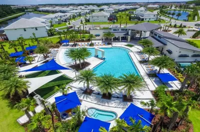 an aerial view of the pool at the resort at American Secret 10 BED 7 Miles to Disney in Kissimmee