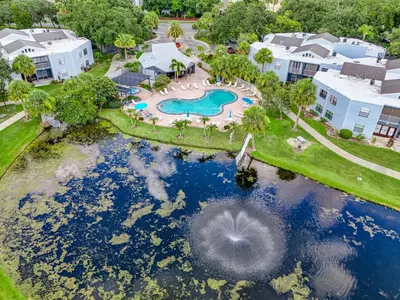 an aerial view of a pool at a resort at Orlando Vacational Apartment 3919 in Orlando