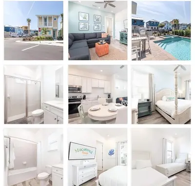 a collage of photos of a house at ZAY & ZAC’S SHAKE SHACK in Orlando