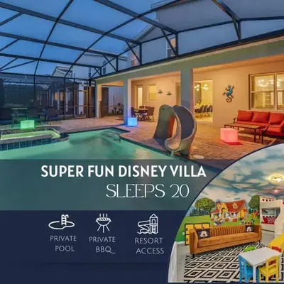 Mickey Mouse ClubHouse 8min Disneyworld Pool Spa Sleeps 20