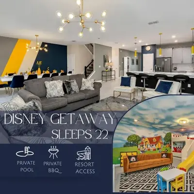 Magical Family Home 8min Disneyworld Pool/Spa Sleeps 22