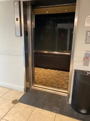 an entrance to a revolving door in a building at Studio near Universal Studios with great view in Orlando