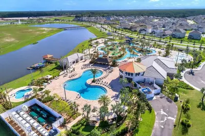 an aerial view of the pool at a resort at Blue Toucan At Storey Lake By Shine Villas #402 in Kissimmee