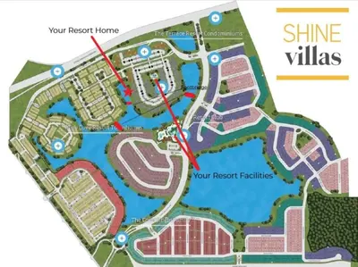 a map of the site of a resort at Edgewater Escape At Storey Lake By Shine Villas #904 in Kissimmee