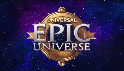 a gold medal with the logo for the universal epic universe at Great Condo Incredible Location in Orlando