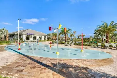 a water park with a bunch of water fountains at Excellent Resort Free/ Makin Memories / 4 Beds in Kissimmee
