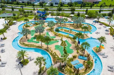 an aerial view of a water park at a resort at Resort Near Disney FREE Waterpark 4741 in Kissimmee