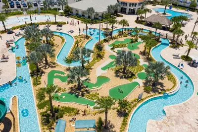 an aerial view of a water park at the resort at Resort Near Disney FREE Waterpark 4741 in Kissimmee