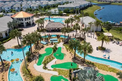 an aerial view of the pool at the resort at free resort access, private pool near disney 2966 in Kissimmee