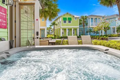 a hot tub in the backyard of a house at 3000 Latitude Lane in Orlando