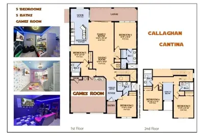 a set of three pictures of a house at Callaghan Cantina home in Orlando