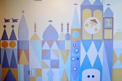 a mural of a disney castle on a wall at Amazing 6BR Villa @ Storey Lake Resort Near Disney in Kissimmee
