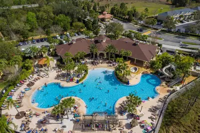 an overhead view of a pool at a resort at Windsor Hills Resort #202 in Orlando