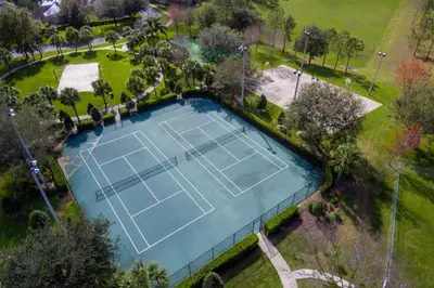 an overhead view of a tennis court in a park at Windsor Hills Resort #202 in Orlando