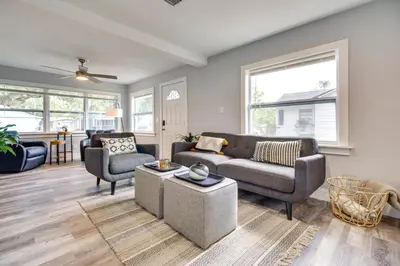 a living room with a couch and two chairs at Dtwn Winter Garden Home 12 Mi to Disney! in Orlando