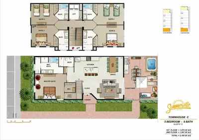 a floor plan of a villa with at 5 Suites DREAM House 5 min to Disney in Orlando